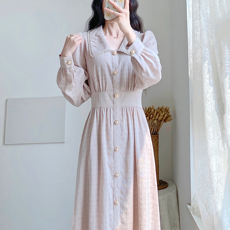 秋装2020年新款收腰显瘦气质连衣裙 倪惑连衣裙