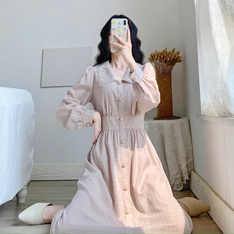 秋装2020年新款收腰显瘦气质连衣裙 倪惑连衣裙