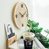 Sun fabric Japanese style living room bedroom wooden silent wall clock