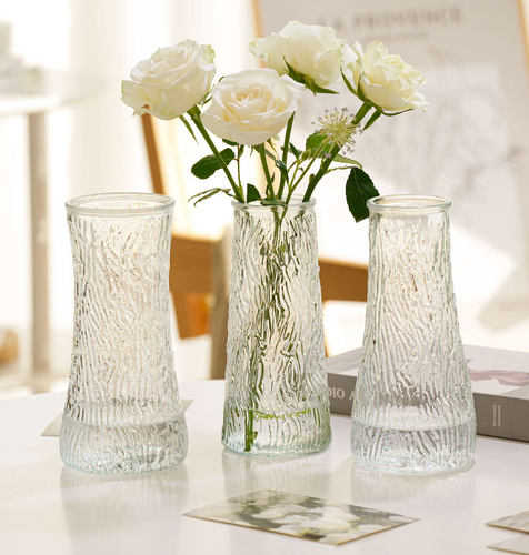 创意简约水培玻璃花瓶网红锥筒鲜花百合玫瑰插花瓶餐桌客厅装饰 - 图3