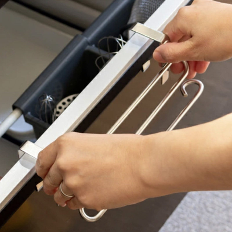 DEARYOU日本进口家事问屋304不锈钢插入式抹布架柜门毛巾晾晒架,淘宝优惠券,粉丝福利购,淘宝优惠卷