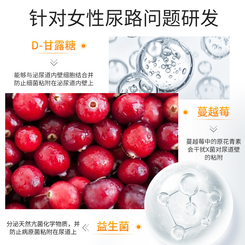 蔓越莓+益生菌甘露糖不频不急不痛 zahler海外蔓越莓