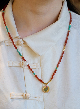 见欢喜川料南红手链项链戒指