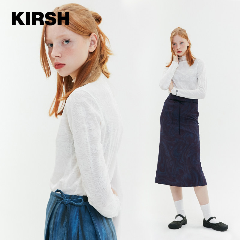 kirsh2020年秋冬新款大樱桃t恤 kirsh海外蕾丝衫/雪纺衫