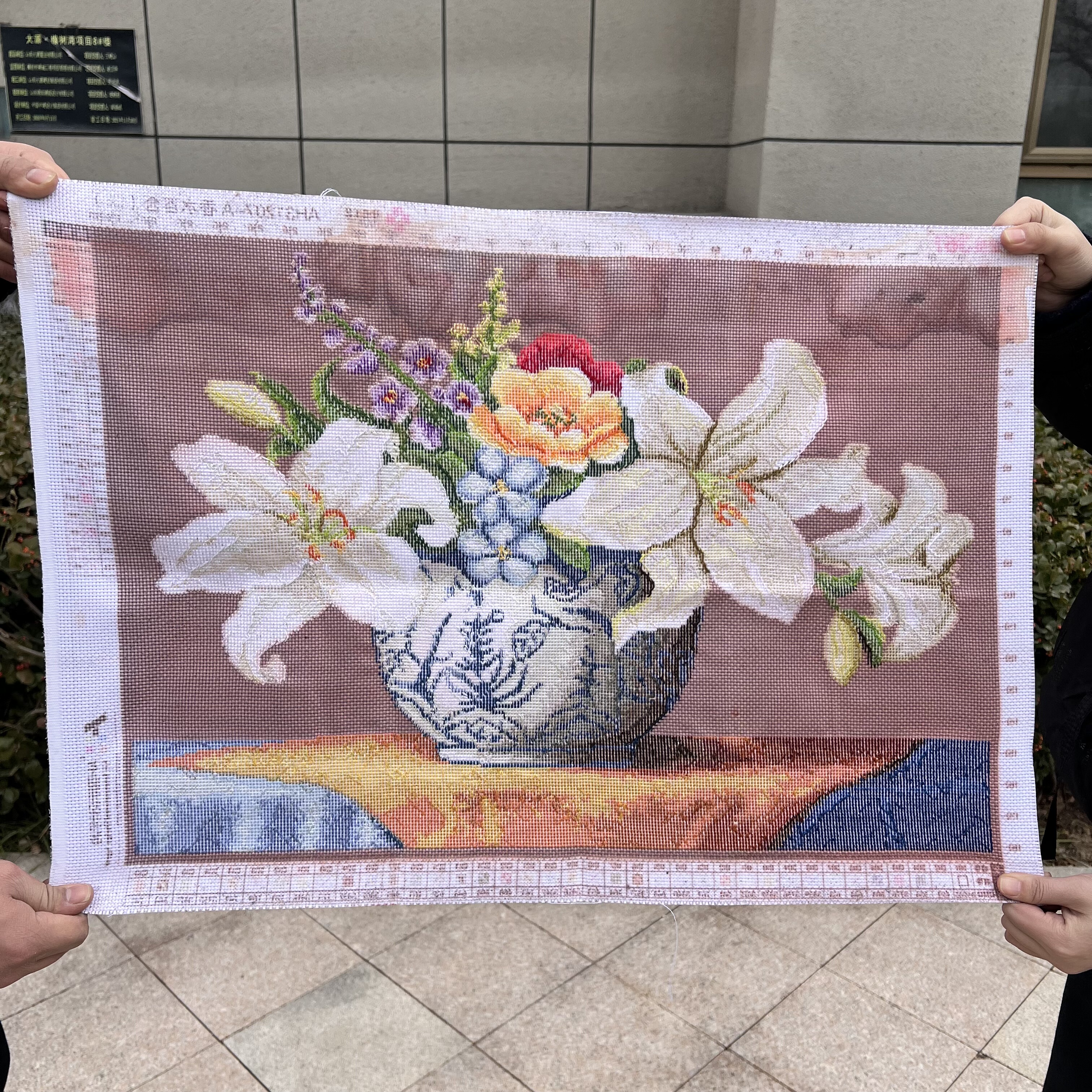 3D纯手工绣好的十字绣成品新款香水百合花瓶简约现代客厅走廊挂画,淘宝优惠券,粉丝福利购,淘宝优惠卷