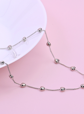 甜酷风心形百搭轻奢气质通勤项链