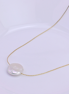 巴洛克异形珍珠扁圆形百搭款项链