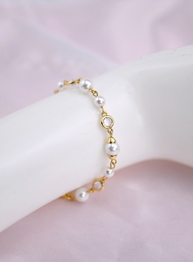 轻奢风锆石高级感镀金珍珠项链