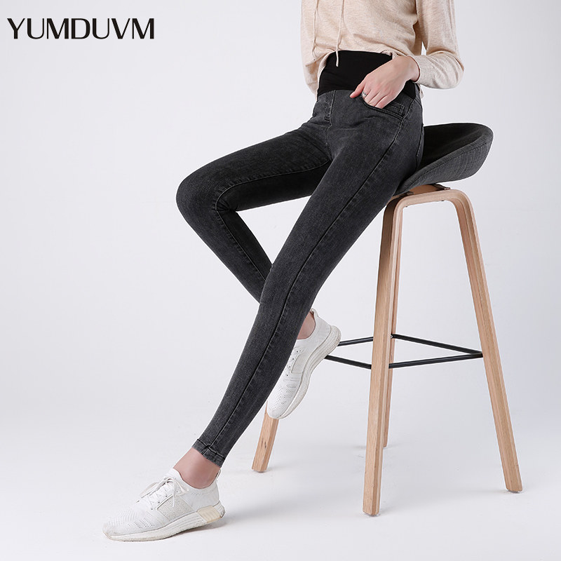 孕度孕早期初期孕妇灰色夏季牛仔裤 yumduvm孕度孕妇打底裤