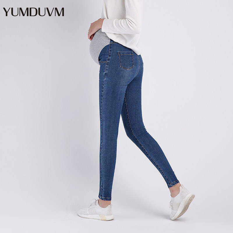 孕度孕妇蓝色秋季孕妇裤牛仔裤 yumduvm孕度孕妇打底裤