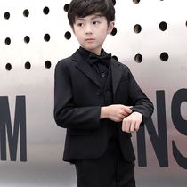 Children Suits Suit Mens Suit 2023 New Boys Black Boy Flowers Tuxedo Piano Plays Host