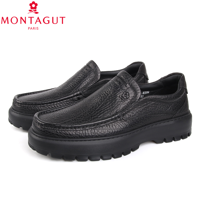 梦特娇男鞋2025秋季新款商务休闲增高耐磨按摩底轻便耐磨手工皮鞋 - 图3