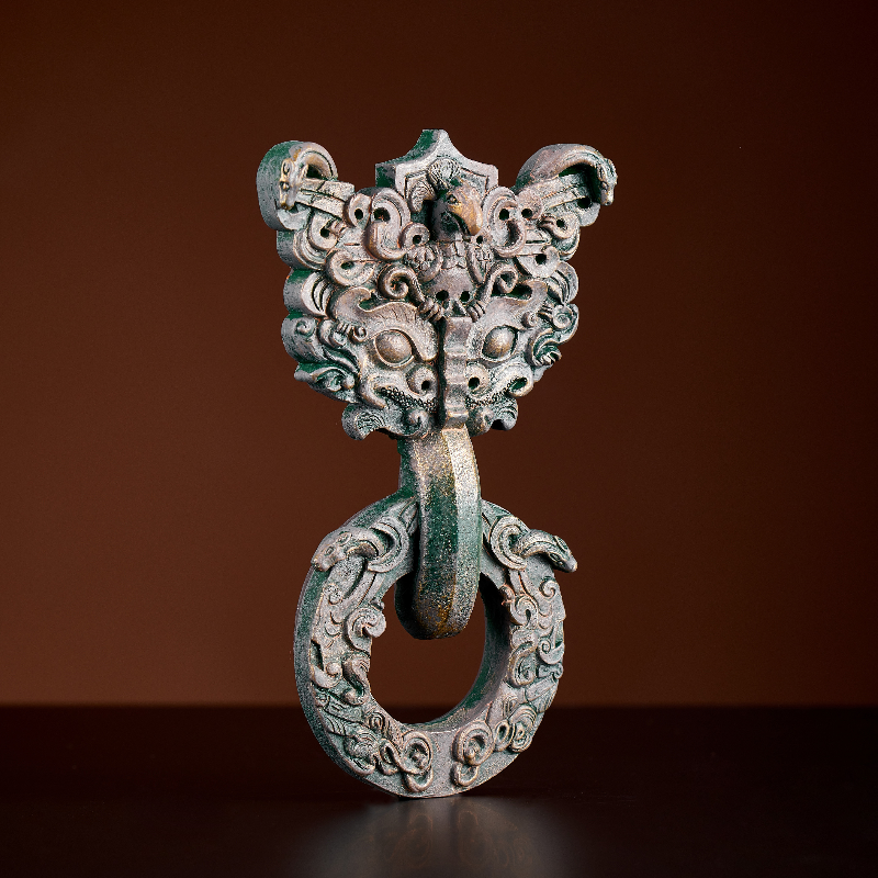 河北博物院燕国透雕龙凤纹铺首大号立体创意冰箱贴文创家居饰品