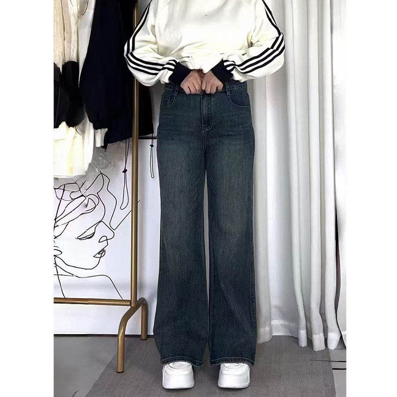 直筒牛仔裤宽松胖mm大尺码遮胯显瘦裤子女款梨形身材粗腿宽胯阔腿,淘宝优惠券,粉丝福利购,淘宝优惠卷