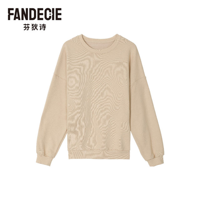 Embry Official Ole Fendis Basic Simple Spring and Autumn Cotton Home Clothes Casual Tops Loose Sweatshirts for Women