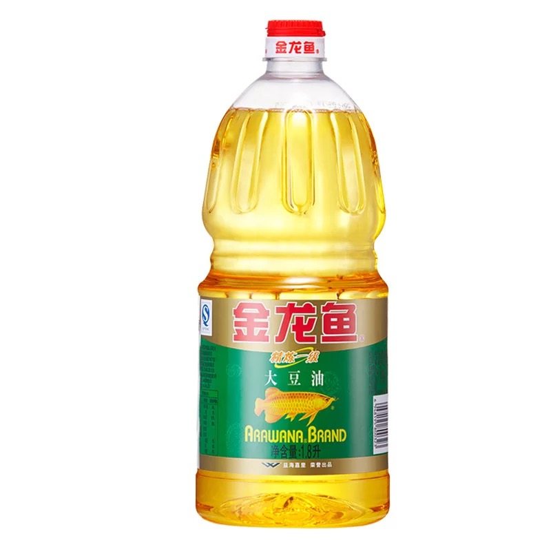 金龙鱼精炼一级大豆油900ml/1.8L食用油宿舍用色拉油烘焙蛋糕用油-图0