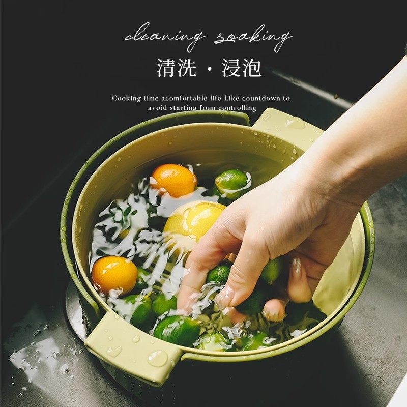 日本进口厨房双层洗菜盆沥水篮洗水果滤水菜篮子客厅果盘加厚大号,淘宝优惠券,粉丝福利购,淘宝优惠卷
