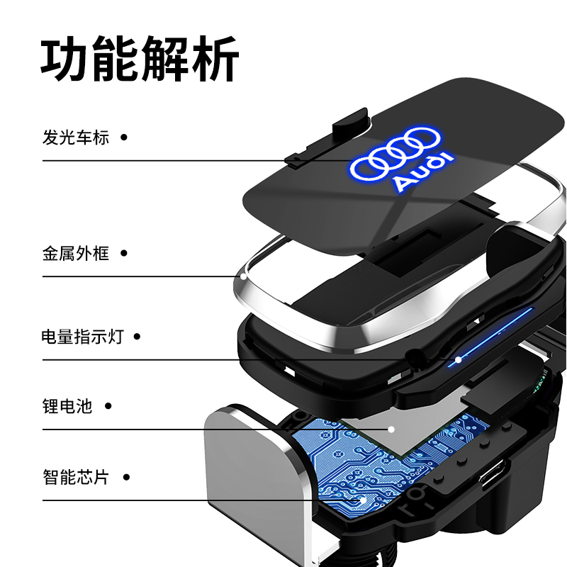 奥迪手机车载支架A4L/A6L/A3/Q3/Q5L/A1/Q2L/Q7/Q8/A7专用导航架-图1