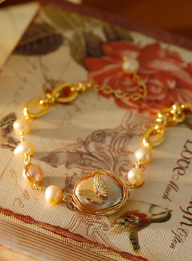 不规则巴洛克天然淡水珍珠手链