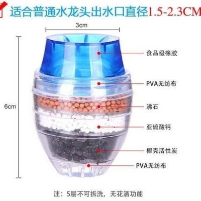 1-4个五层井水净水家用厨房水龙头防溅过滤自来水井水嘴井水水器-图0