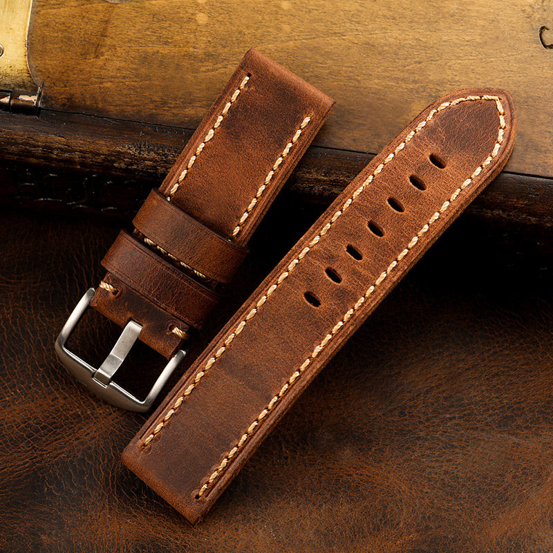 卡西欧沛纳海精工天梭男牛皮表带 珑劲皮具配件