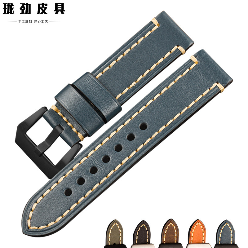 手工男款牛皮天梭精工沛纳海表带 珑劲皮具配件