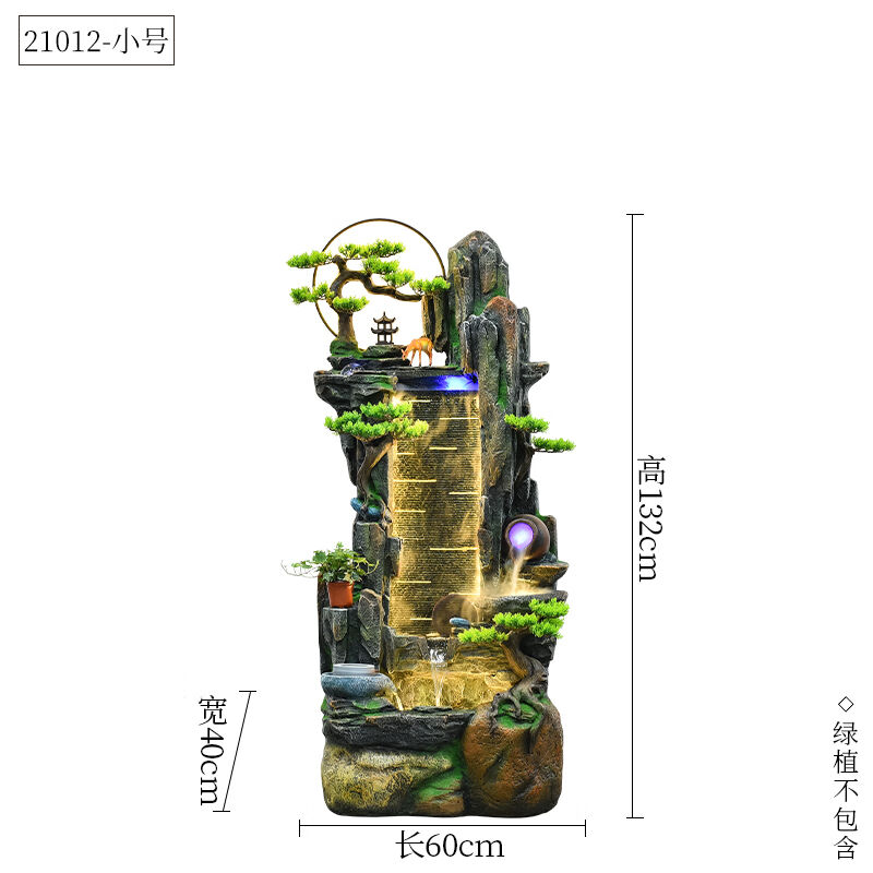 土宫新中式落地假山流水喷泉摆件客厅办公室循环水装饰造景开业乔 - 图0