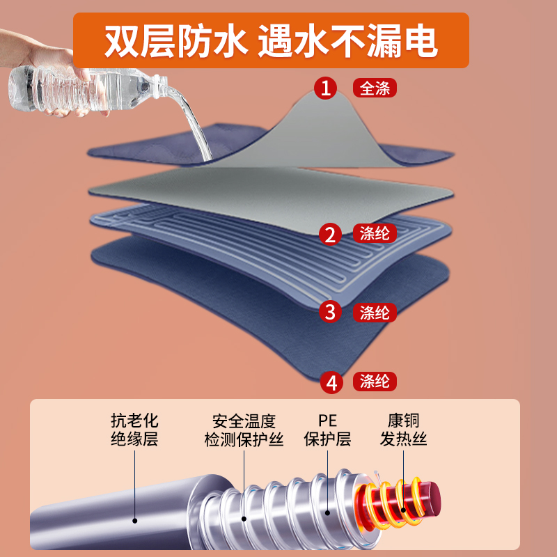 美菱水暖电热毯家用水循环双人双控调温开关单人安全恒温水电褥子