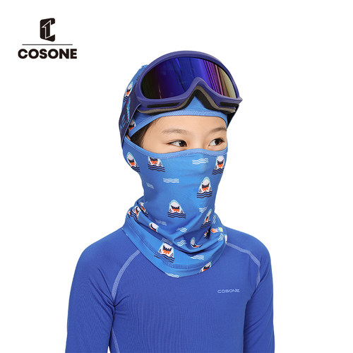 COSONE儿童滑雪护脸头套男女童冬季户外防风保暖面罩卡通可爱V脸 - 图3