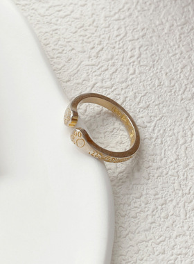 S999银可爱猫爪戒指女独特设计