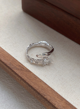 S925银不规则蛇形戒指女冷淡风