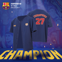 Barcelona club Official Offer -- Barcelonas title Deep Blue Indies baseball shirt for short sleeves fans
