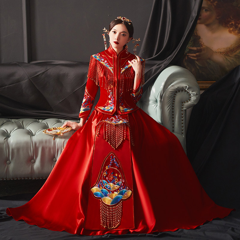 秀禾服2020新款中式新娘装结婚礼服 淑院旗袍