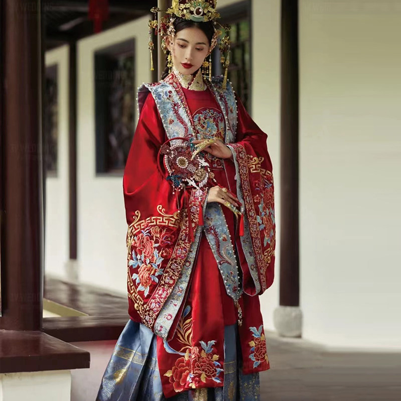 汉服明制2021年新款凤冠霞帔婚服 淑院民族服装/舞台装