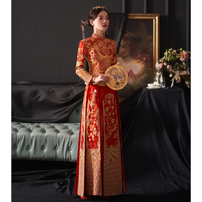 秀禾服2020新款中国风中式敬酒服 淑院旗袍