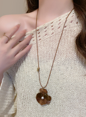 秋冬吊坠复古女款豹纹气质花朵