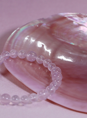 ERSHI尔时｜言灵 原创设计同心结绳粉水晶925银简约弹力手串手链