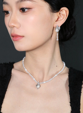 ERSHI尔时｜深海回声 原创设计珍珠海螺贝壳s925银项链叠戴锁骨链