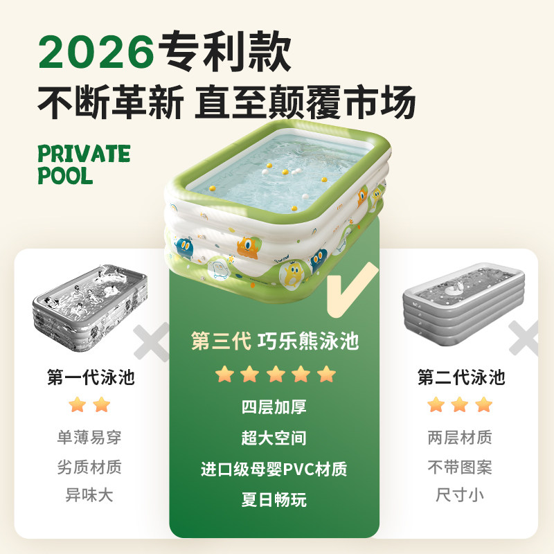充气游泳池儿童家用婴儿游泳桶宝宝室内折叠加厚超大号泡澡桶泳池,淘宝优惠券,粉丝福利购,淘宝优惠卷