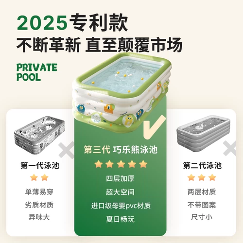 Надувной детский бассейн для домашнего использования для плавания, складная большая ванна, увеличенная толщина