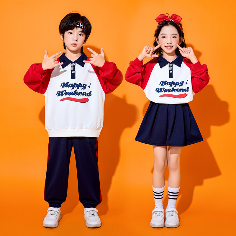 儿童啦啦队演出服小学生运动会开幕式团体服装幼儿园班服polo衫服,淘宝优惠券,粉丝福利购,淘宝优惠卷