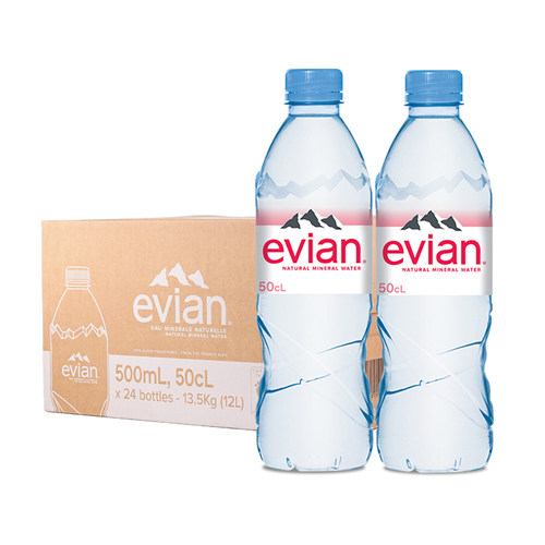 法国进口evian依云天然矿泉水500ml/330ml*24瓶弱碱性饮用水 - 图0