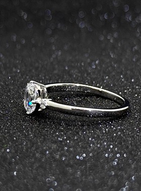 星河椭圆1克拉戒指时尚新款