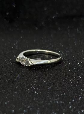 光托横镶马眼1克拉橄榄戒指