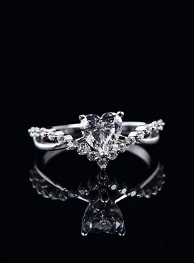 蜜语心形1克拉爱心戒指