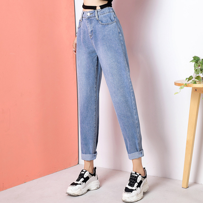 高腰牛仔超高腰夏季宽松阔腿潮短裤 佰草姿美牛仔裤