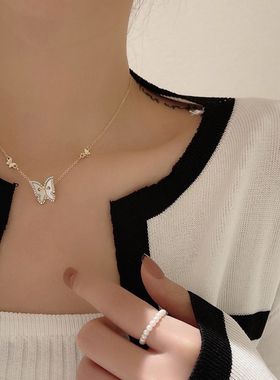 韩国东大门仙气蝴蝶结项链