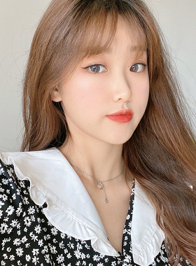 日韩唯美月亮星星吊坠项链个性仙气镶钻颈链2020新款锁骨链女1226