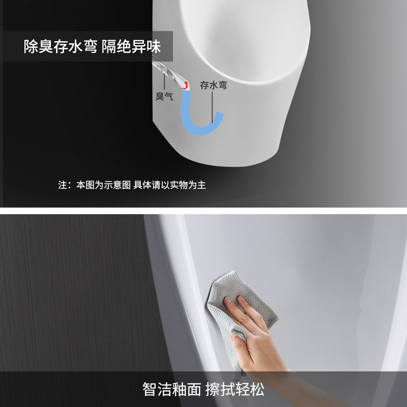 TOTO小便斗UWN926SHB挂墙式小便器家用商用感应式小便池节水尿斗-图1