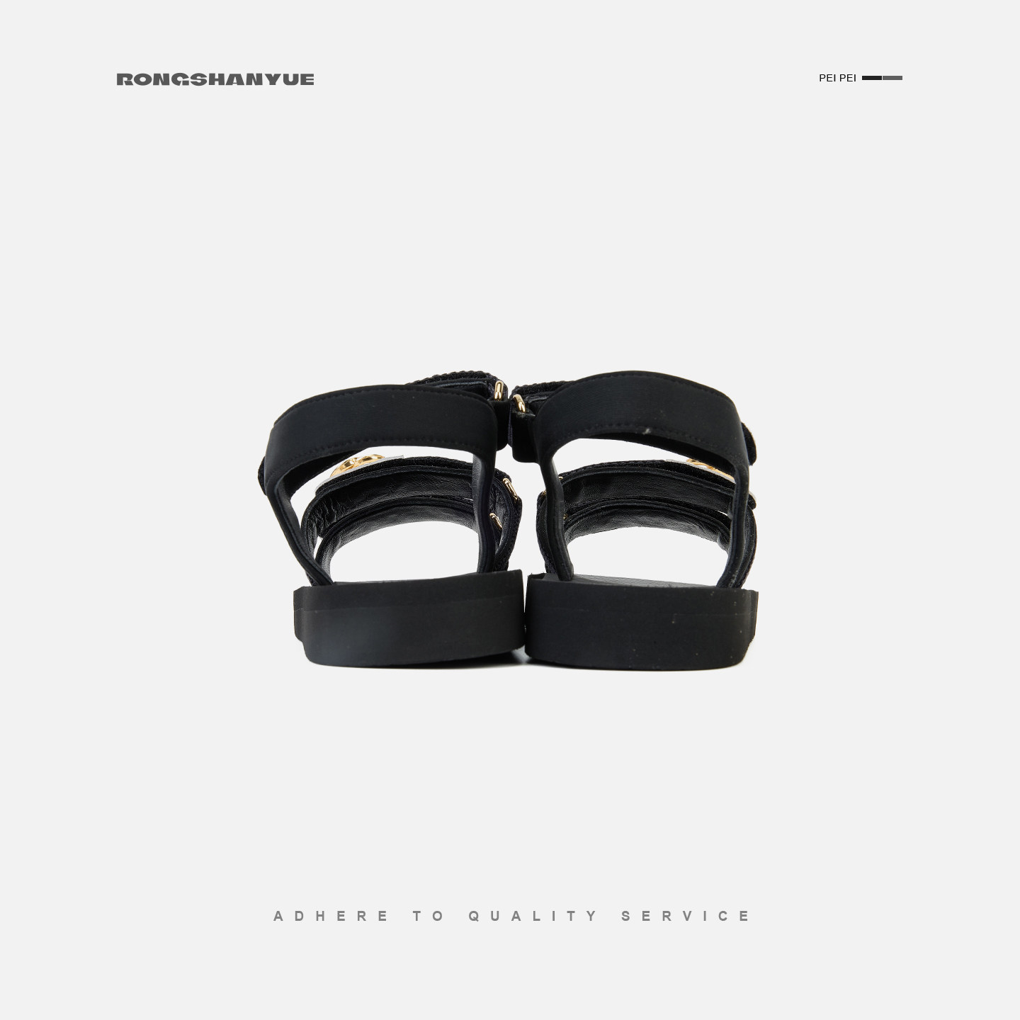 Rongshanyue法式小香风魔术贴凉鞋2026新款夏外穿平底鞋女B1591